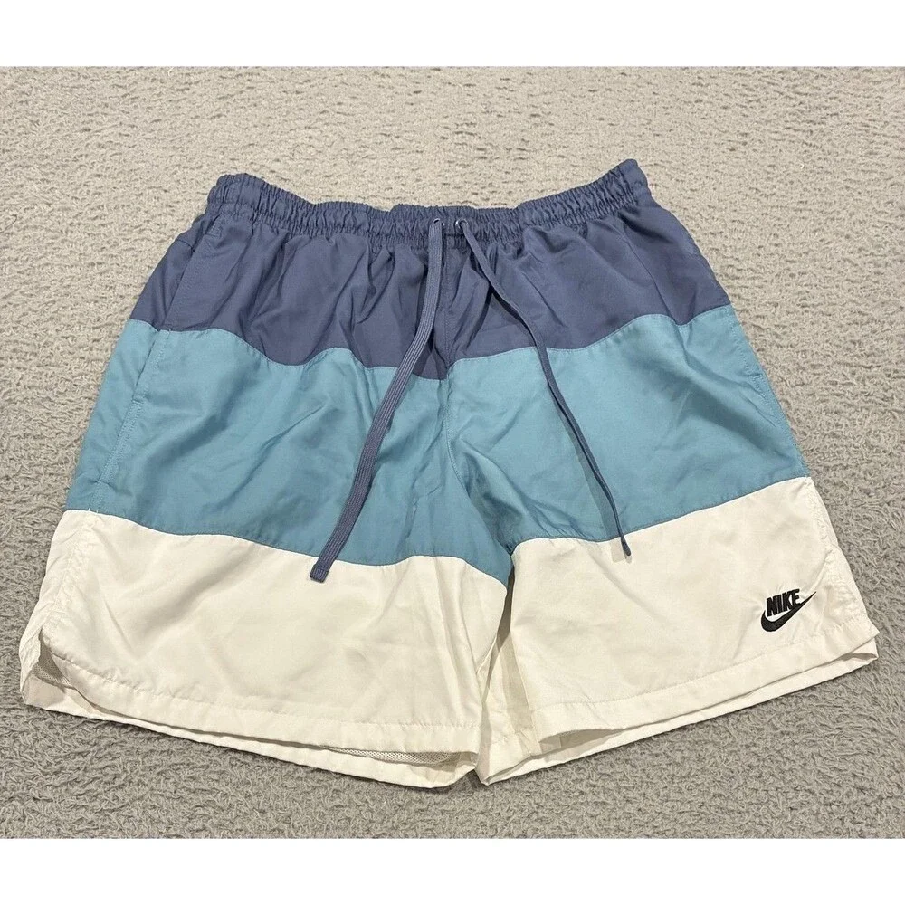 Nike Shorts Mens XL Multicolor Colorblock Swim Trunks Mesh Lined CJ4486-491